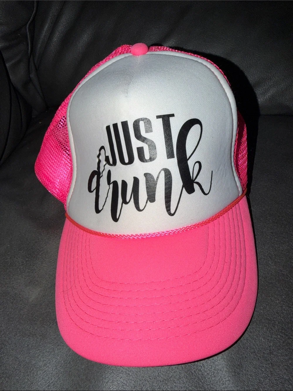 Just Drunk Pink Mesh Trucker Hat - women’s cap Accessories